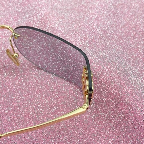 Miu Miu Gold Metal Sunglasses Gray Lenses